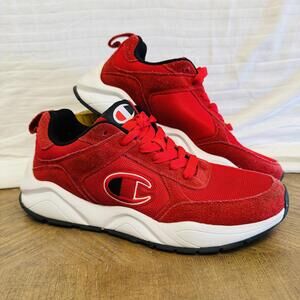Champion 93 Eighteen Classic Red Scarlet Suede Mesh Sneakers Men’s 9.5